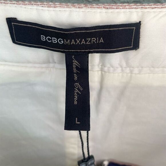 BCBGMaxAzria Women's Pink Striped Lace-Up Mini Skirt Size L - Picture 6 of 10